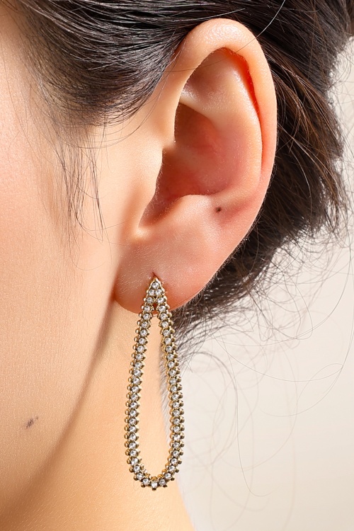 Day&Eve by Go Dutch Label - Schimmernde Oval Ohrstecker in Gold