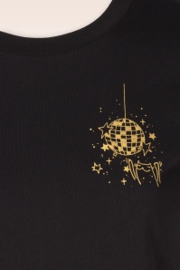 Mademoiselle YéYé - Topvintage exclusive ~ Discoball t-shirt in zwart 2
