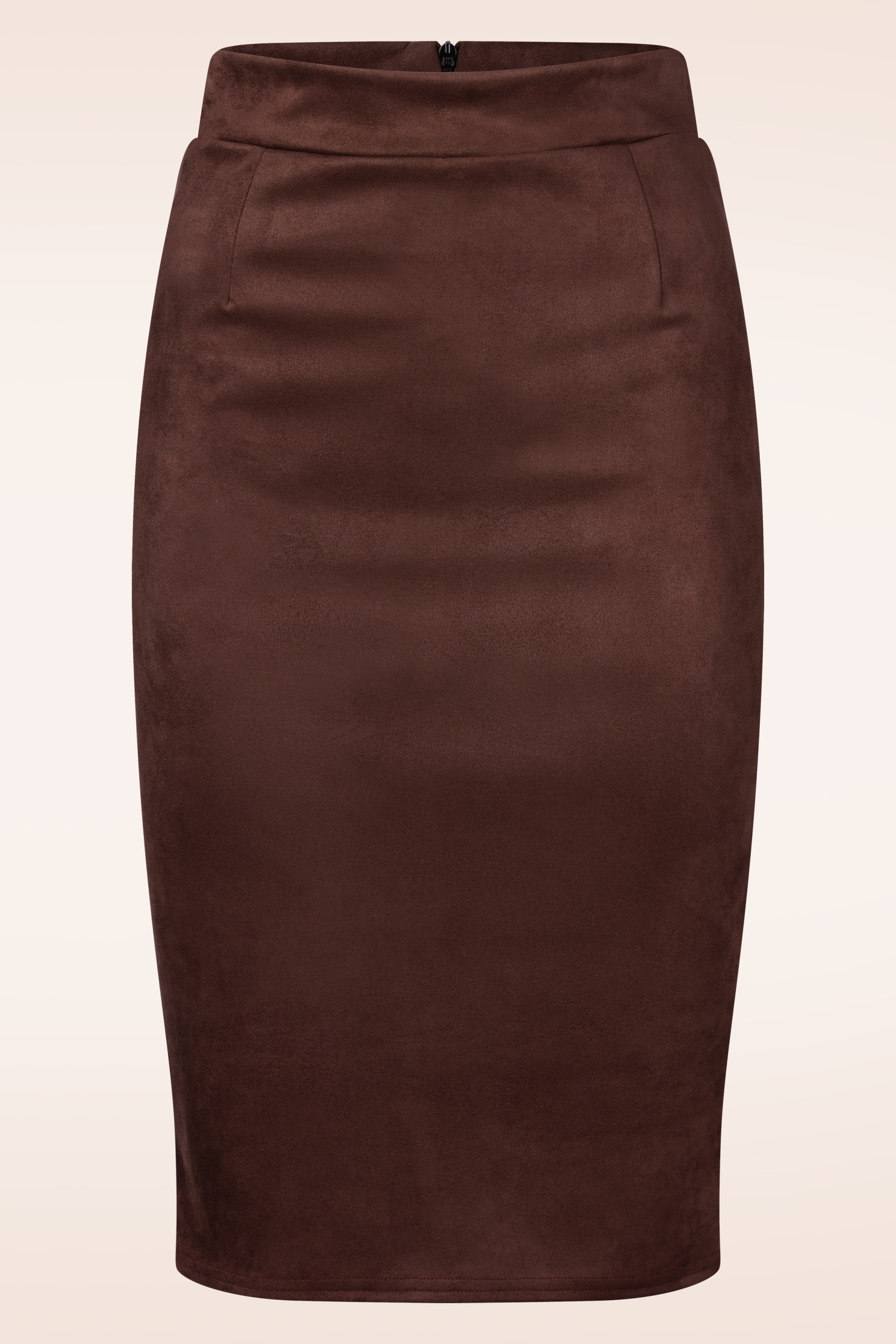 Vintage Chic for Topvintage - Topvintage exclusive ~ Sierra Suede Look Pencil rok in chocoladebruin 3
