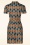 Vintage Chic for Topvintage - Daisy Retro Kleid in Braun und Blau 2