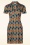 Vintage Chic for Topvintage - Daisy Retro Kleid in Braun und Blau