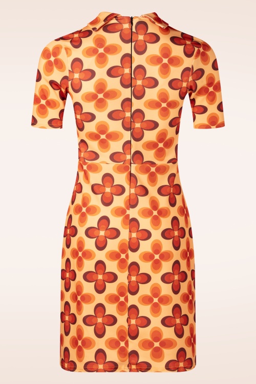 Vintage Chic for Topvintage - Dharma jurk in oranje en bruin 2