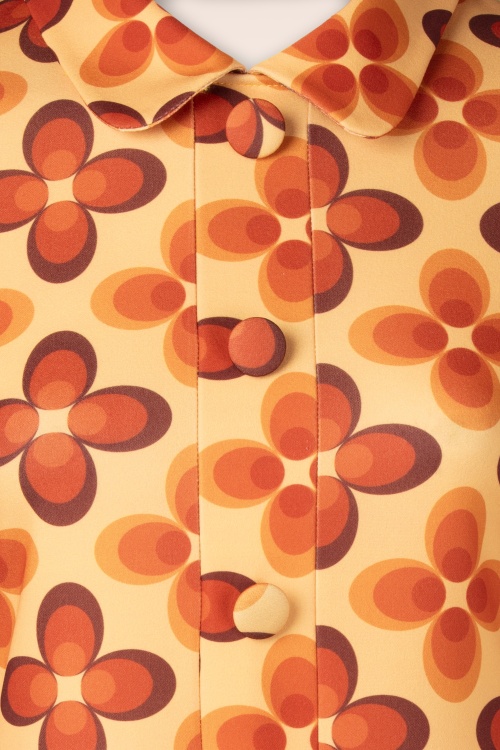 Vintage Chic for Topvintage - Topvintage exclusive ~ Dharma jurk in oranje en bruin 3