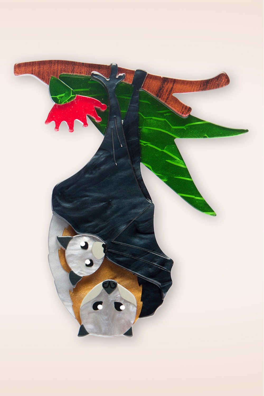Erstwilder - Frankie & Finn Flying Foxes broche