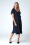 Vintage Chic for Topvintage - Irene Cross Over Swingkleid in Marineblau.