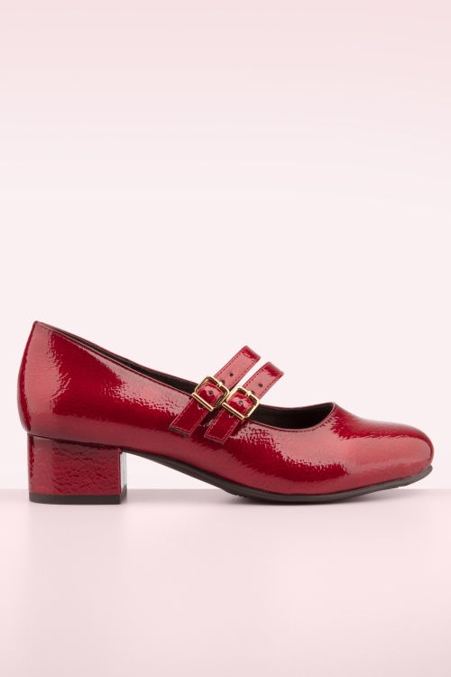 Jana Shoes - Delphine Softline Vegan Pumps in Lack Rot.
