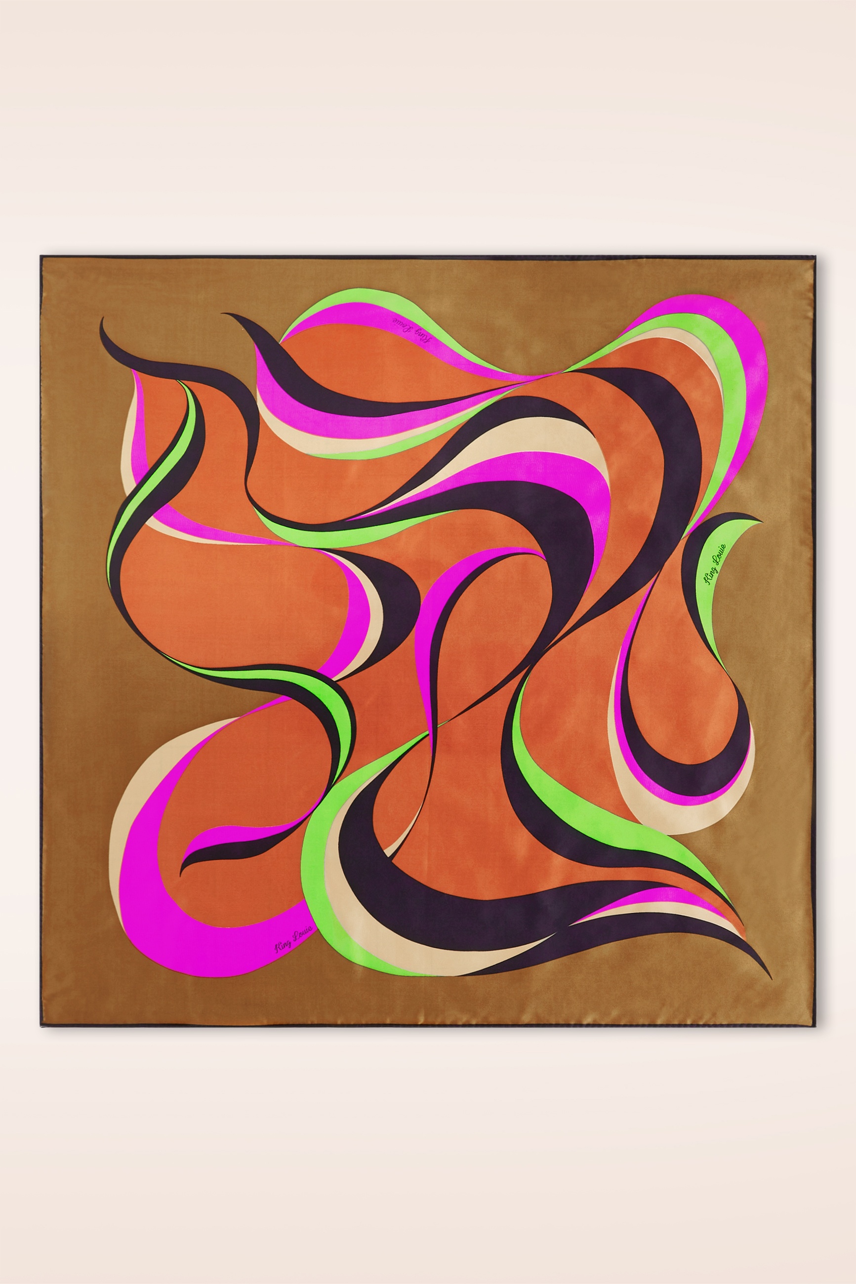 King Louie - Flow Satin Look sjaal in goudbruin 3