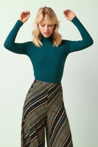 King Louie - Rollneck Uni Rib top in spruced groen