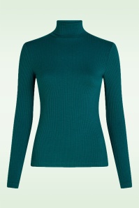 King Louie - Rollneck Uni Rib top in spruced groen 2