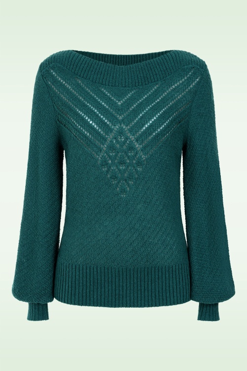 King Louie - Erin Farfalle Top in Spruced Grün 2