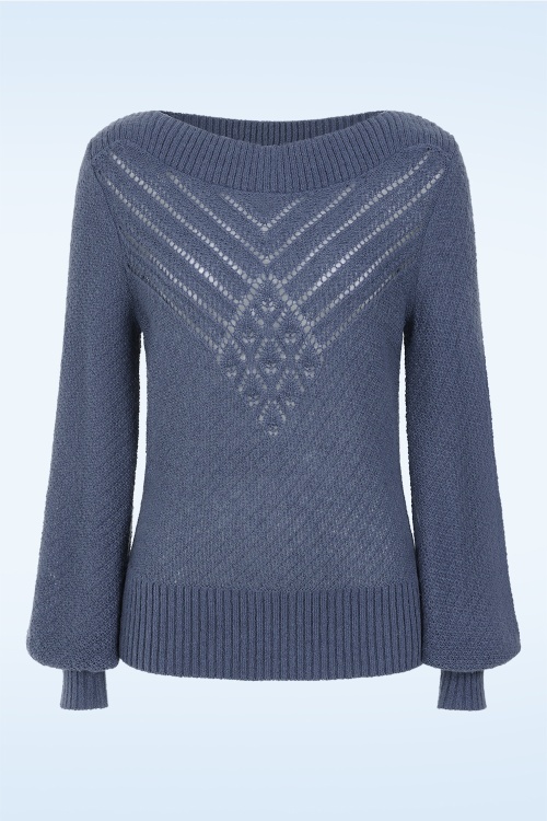 King Louie - Erin Farfalle Top in Schattenblau. 2