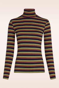 King Louie - Rollneck Frostine Stripe top in spicy oranje 3