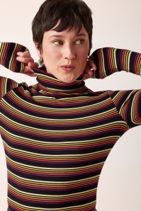 King Louie - Rollneck Frostine Stripe top in spicy oranje