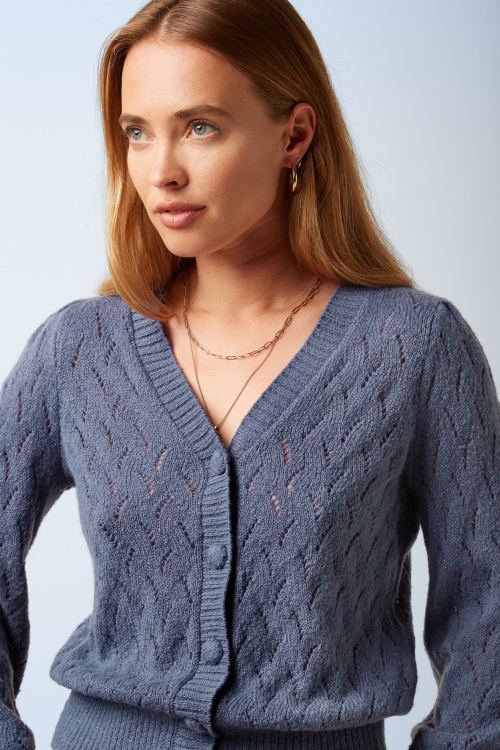 King Louie - Gilet Farfalle en bleu ombre