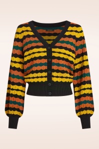 King Louie - Royal V-Neck cardi in zwart en multi