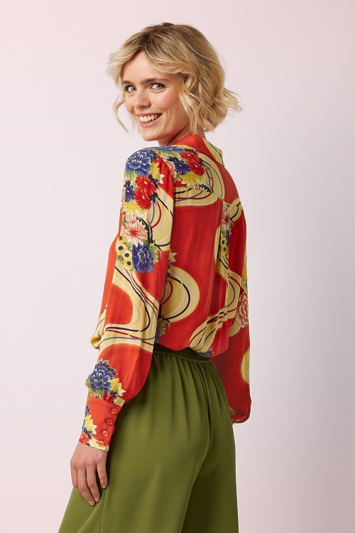 King Louie - Winona Ember blouse in Spicy oranje 5