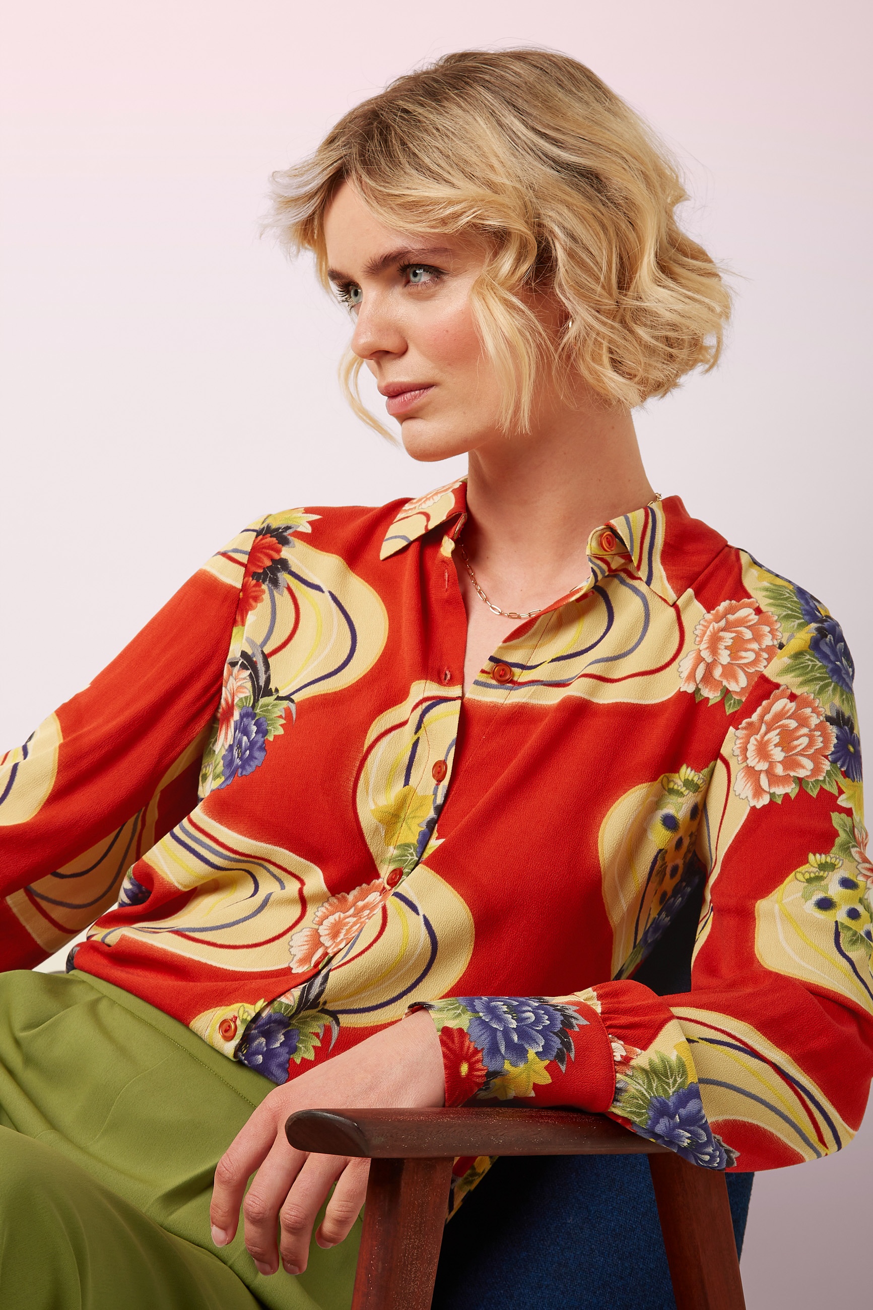 King Louie - Winona Ember blouse in Spicy oranje 3