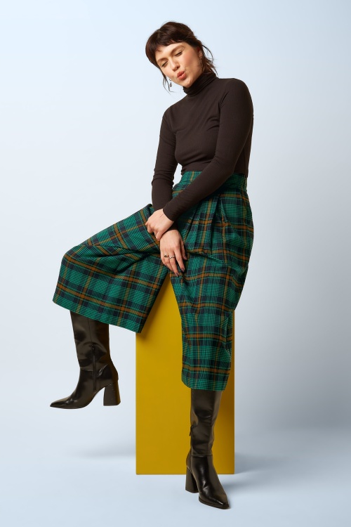 King Louie - Frances Leeds Check culotte in avondblauw 3