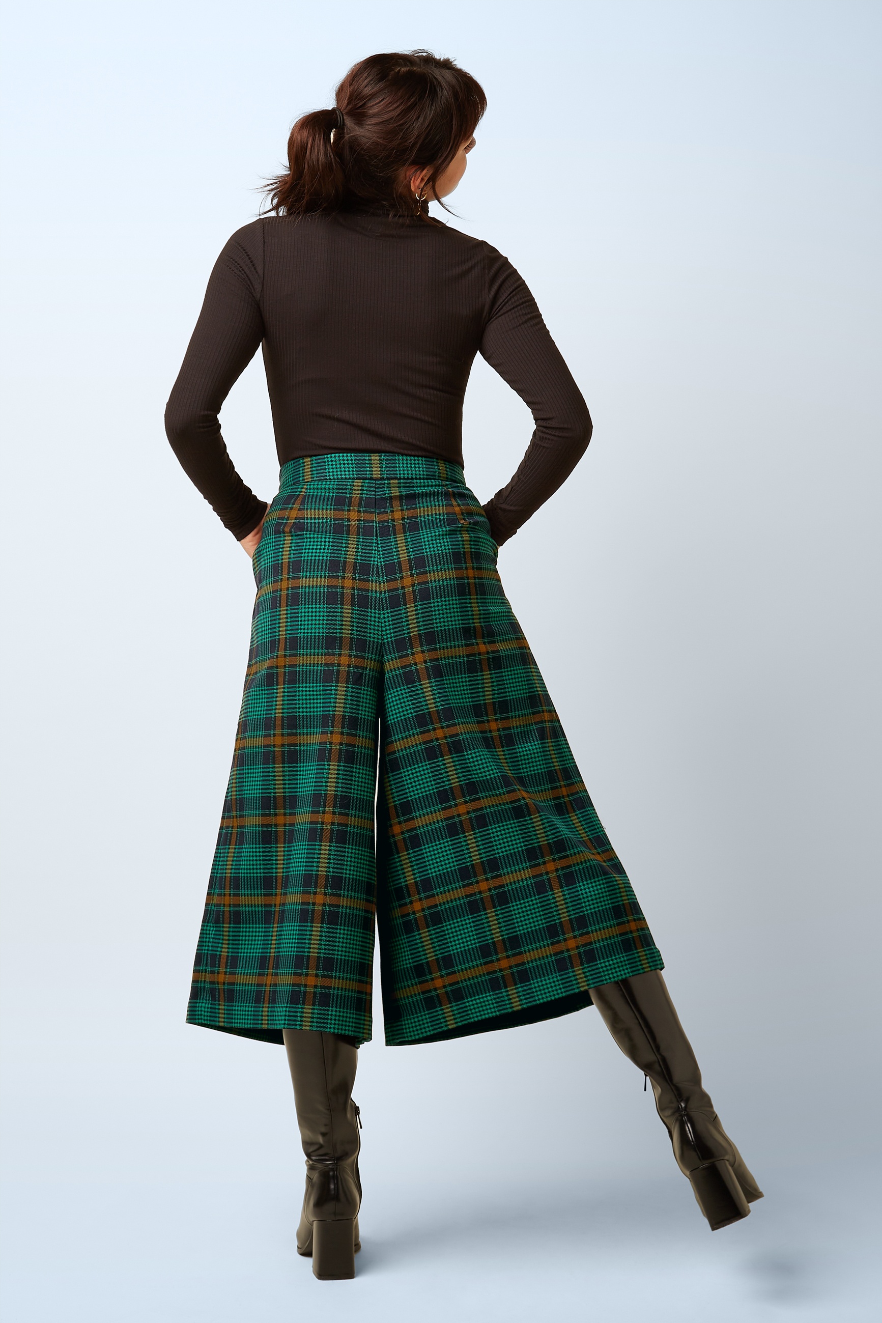 King Louie - Frances Leeds Check culotte in avondblauw 5