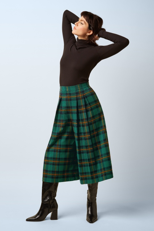 King Louie - Frances Leeds Check Culotte in Abendblau