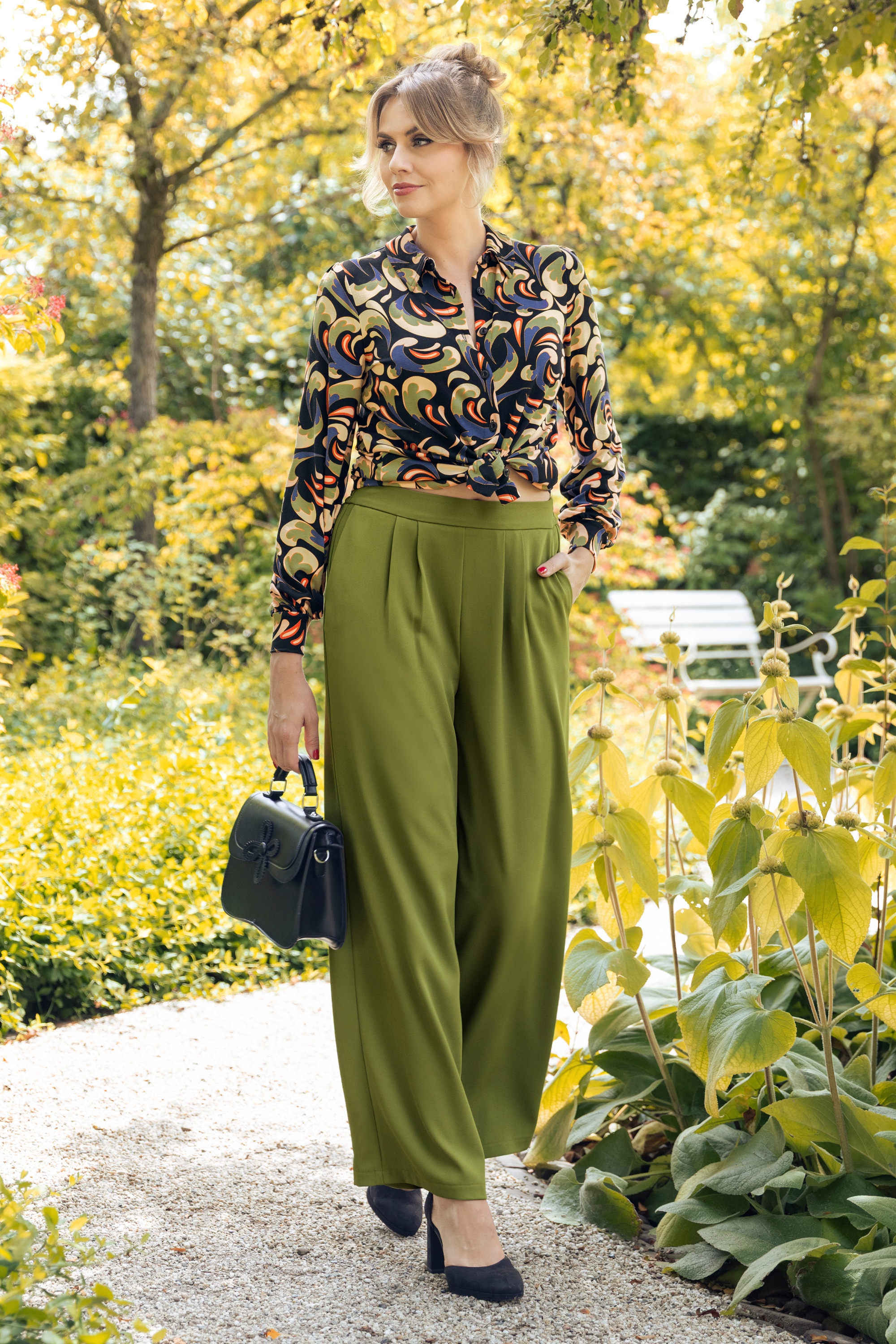 King Louie - Irma Fanna pantalon in woodbine groen