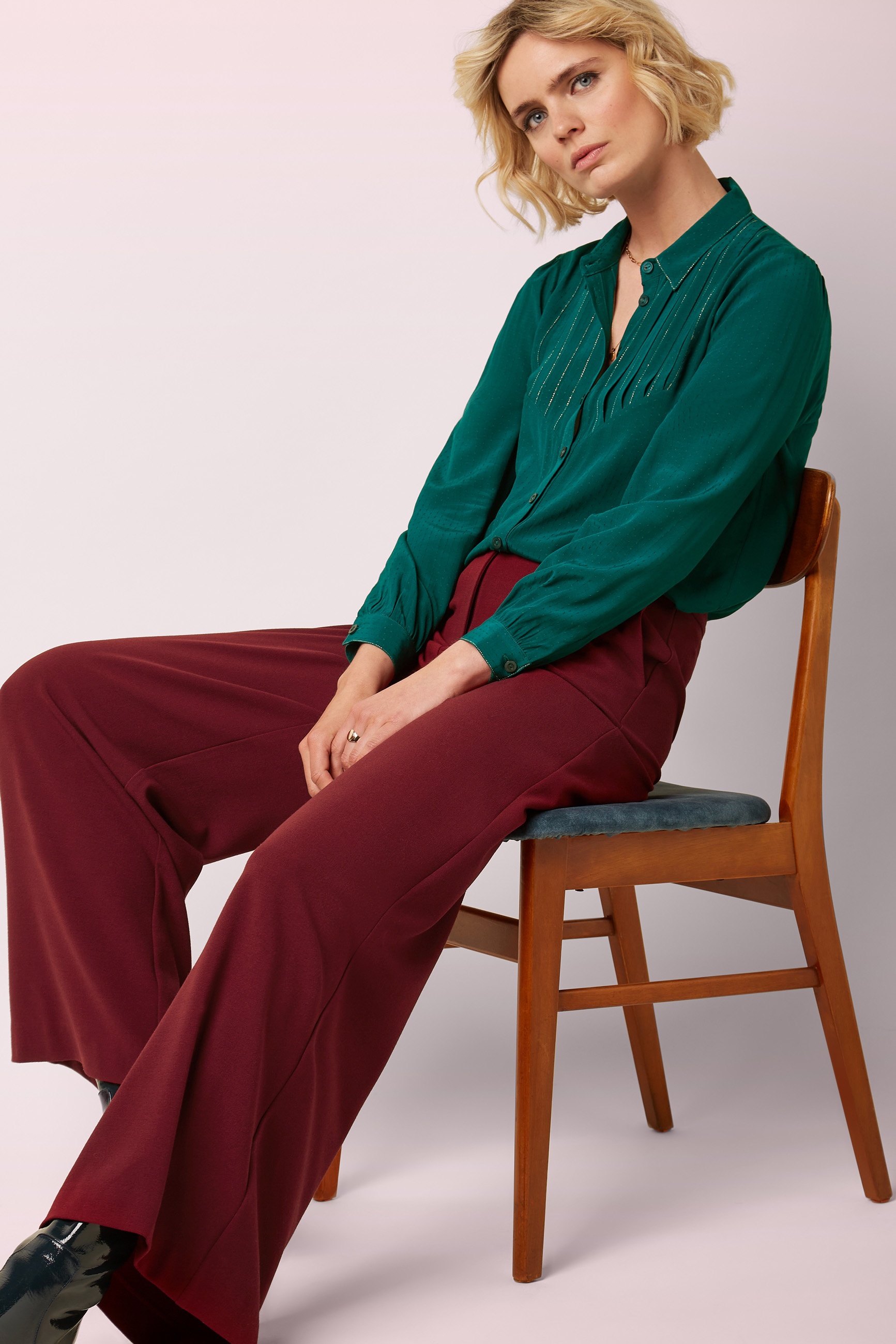 King Louie - Peppa pantalon in cabernet rood 2