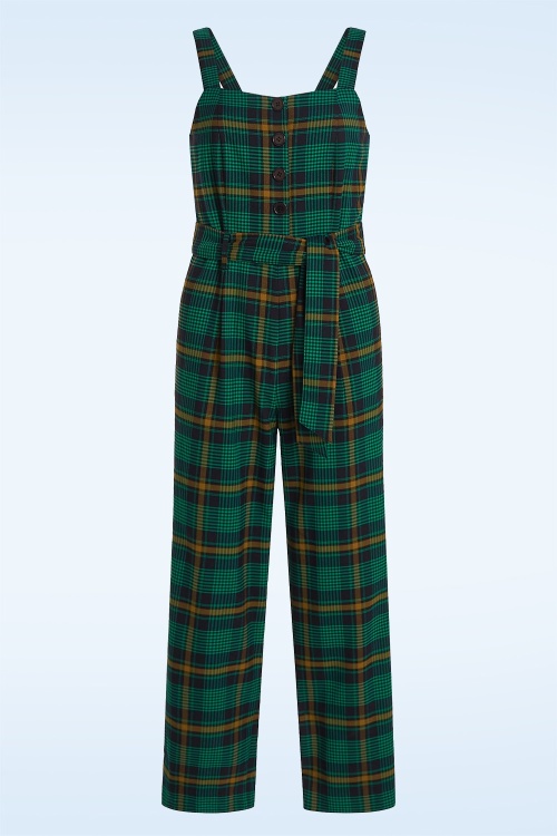 King Louie - Ines Leeds Check Jumpsuit in Abendblau.