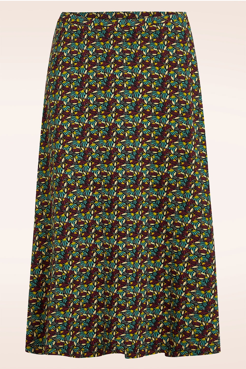 King Louie - Juno Mirth midi rok in rhubarb rood 2