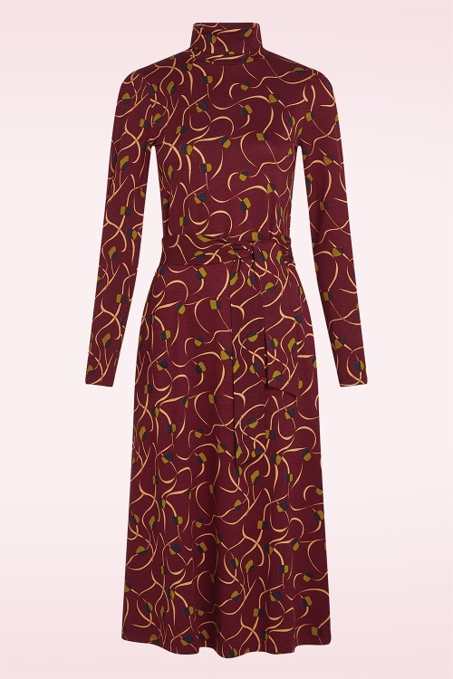 King Louie - Rollkragen Boogie Kleid in Cabernetrot.