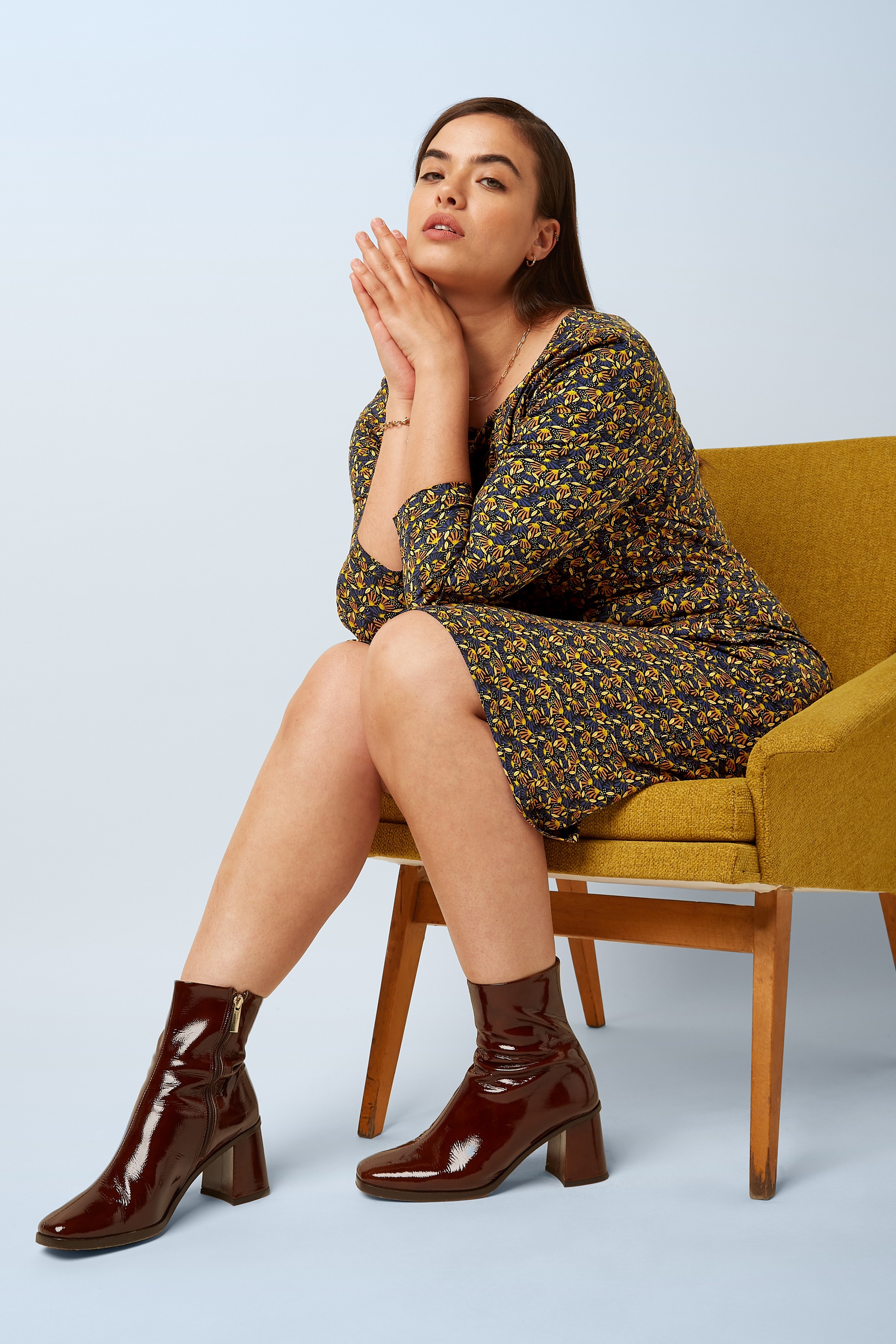 King Louie - Mona Mirth jurk in rhodoniet blauw  2