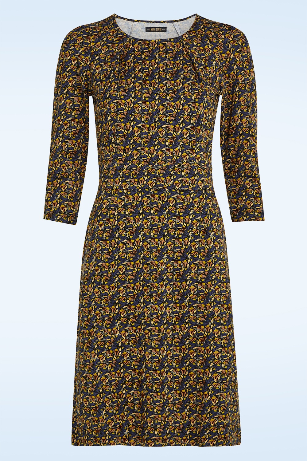 King Louie - Mona Mirth jurk in rhodoniet blauw 