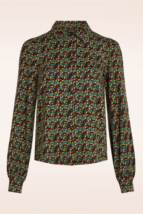 King Louie - Maisie Mirth Jersey Bluse in Rhabarberrot.
