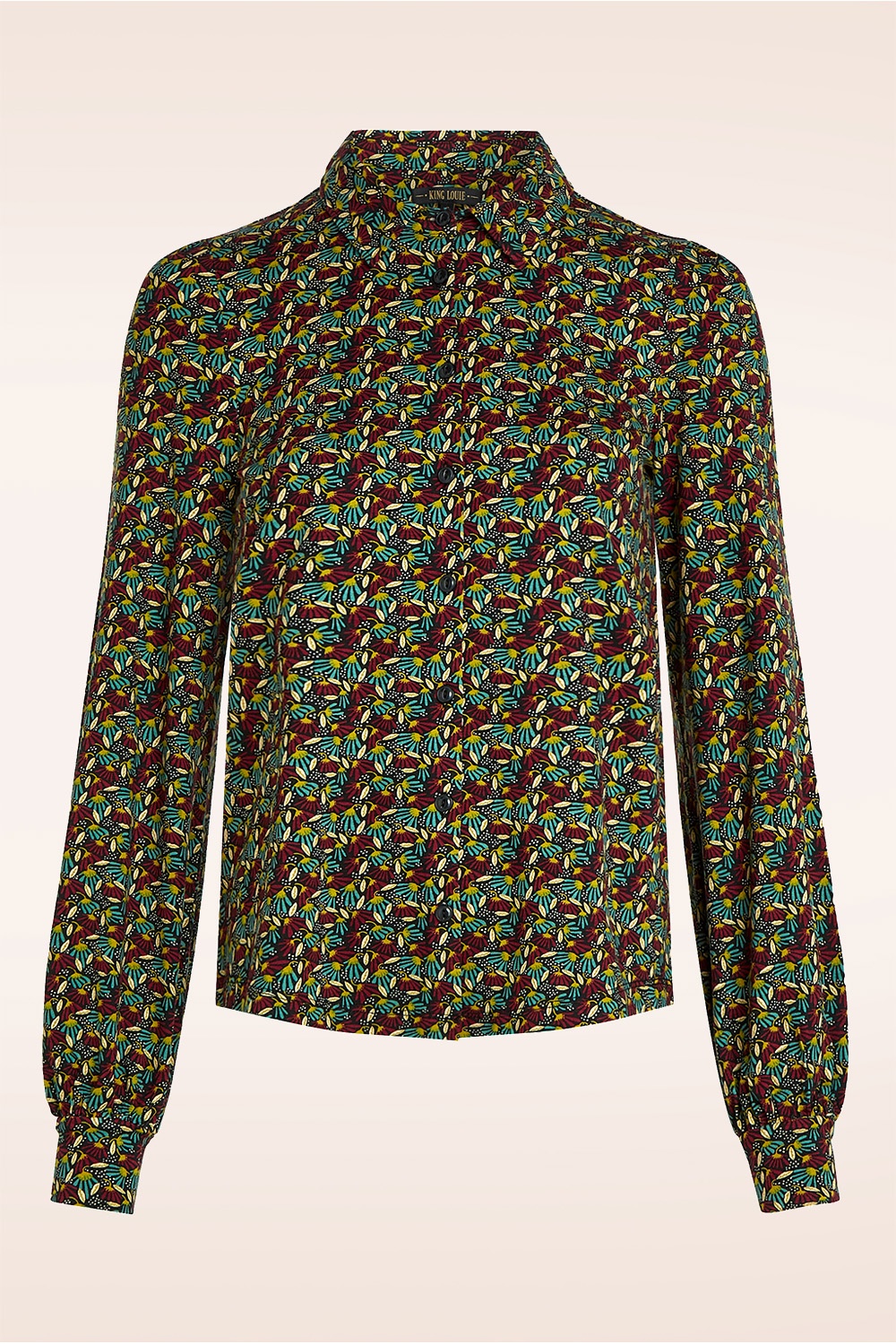 King Louie - Maisie Mirth jersey blouse in rabarber rood