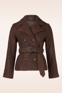 Topvintage Boutique Collection - Topvintage exclusive ~ Taylor Cropped jas in chocoladebruin