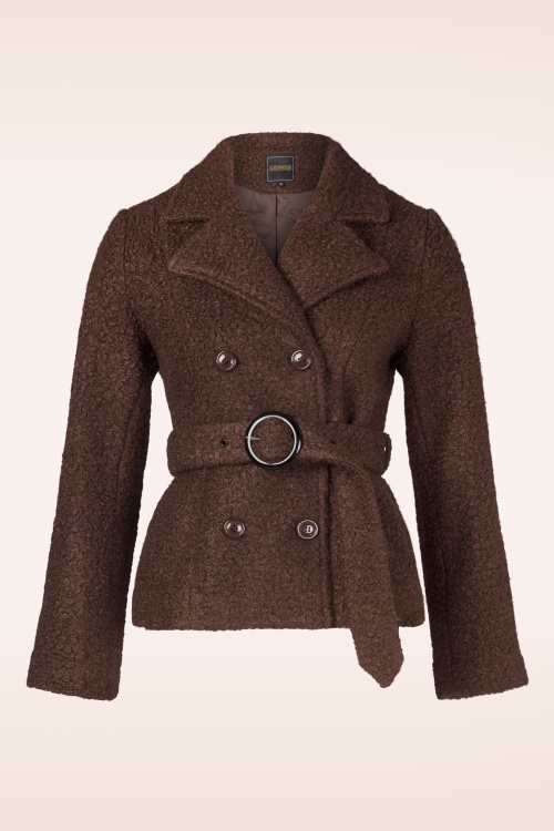 Topvintage Boutique Collection - Taylor Cropped jas in chocoladebruin 2