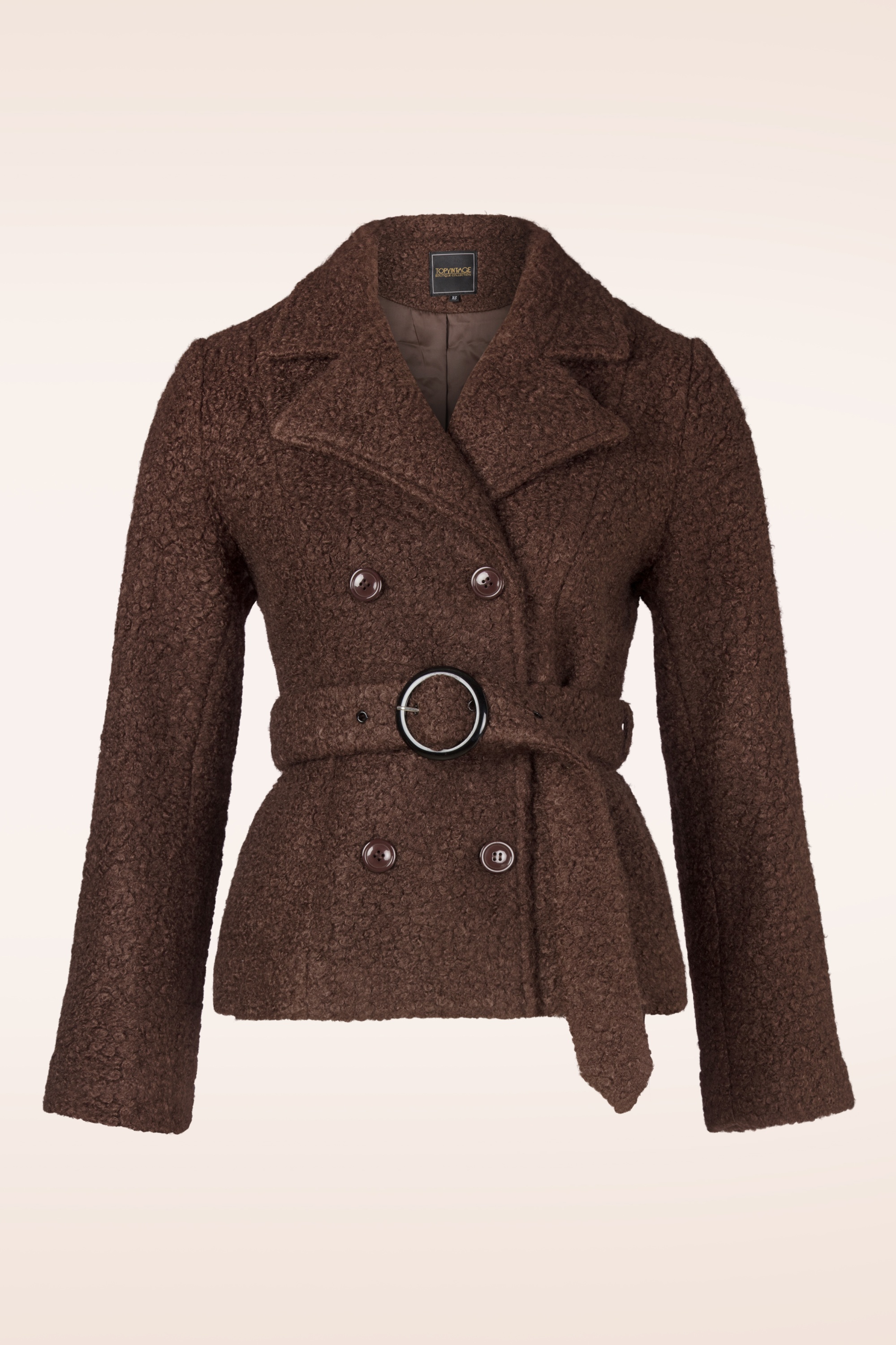 Topvintage Boutique Collection - Topvintage exclusive ~ Taylor Cropped jas in chocoladebruin