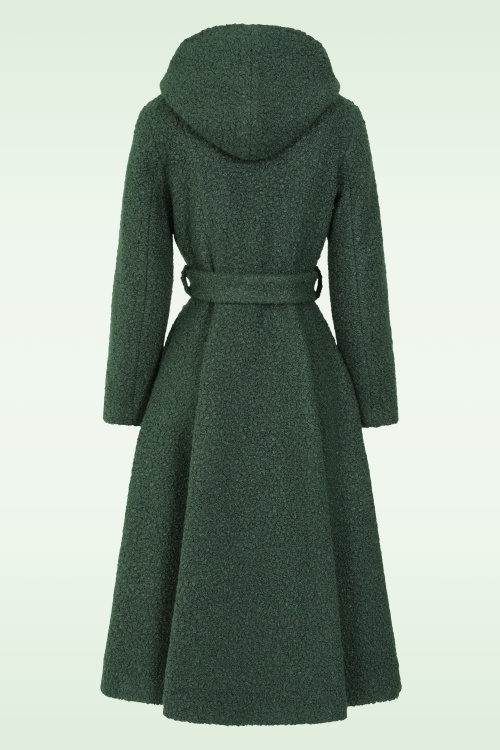 Topvintage Boutique Collection - Topvintage exclusive ~ Anna Hooded swing jas in groen 4