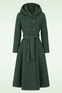 Topvintage Boutique Collection - Topvintage exclusive ~ Anna Hooded swing jas in groen 2