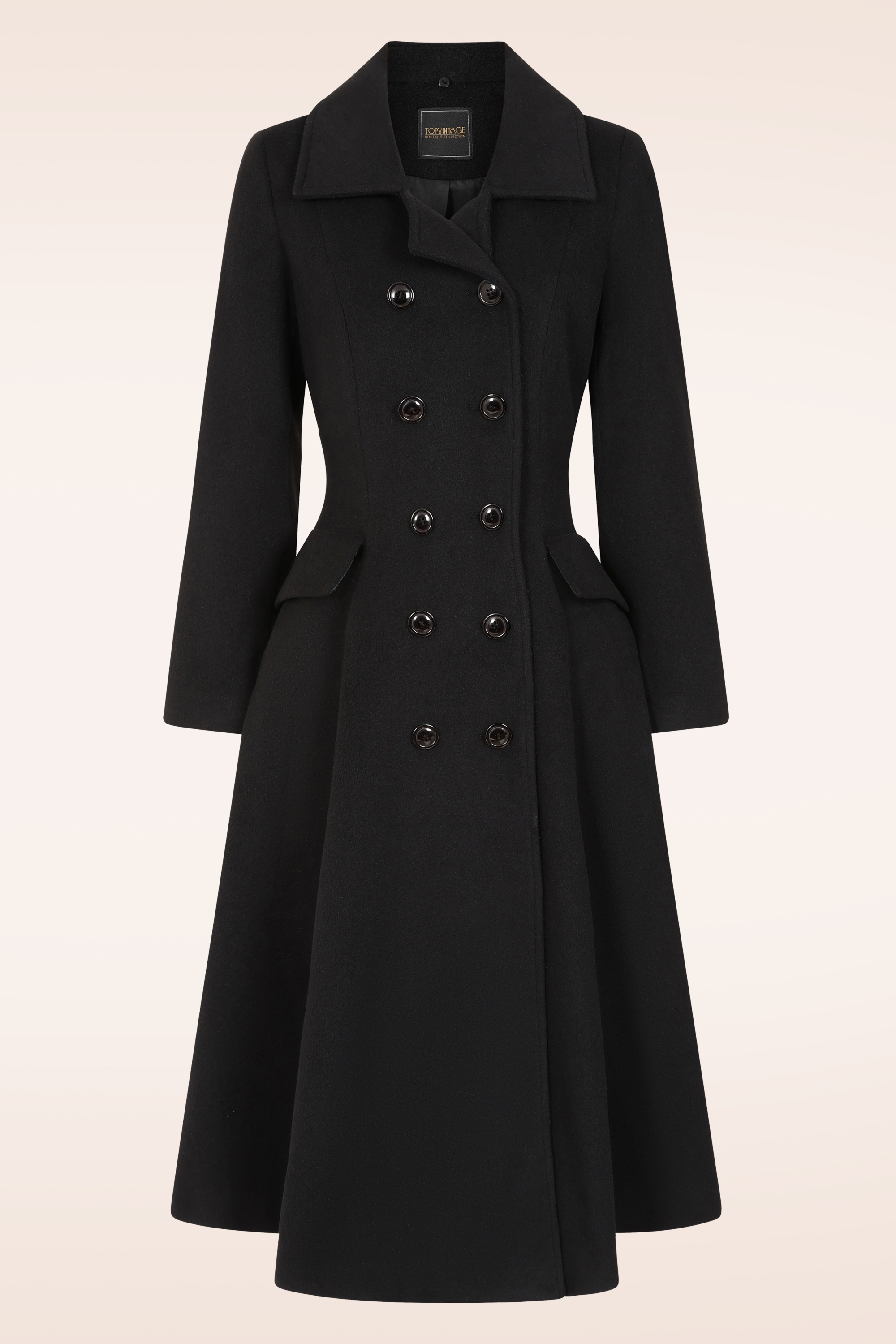 Topvintage Boutique Collection - Topvintage exclusive ~ Mae swing jas in zwart 4