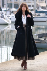 Topvintage Boutique Collection - Topvintage exclusive ~ Mae swing jas in zwart