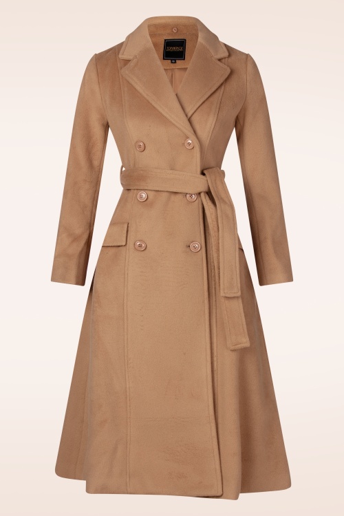 Topvintage Boutique Collection - Topvintage exclusive ~ Grace A-lijn jas in camelbruin 5