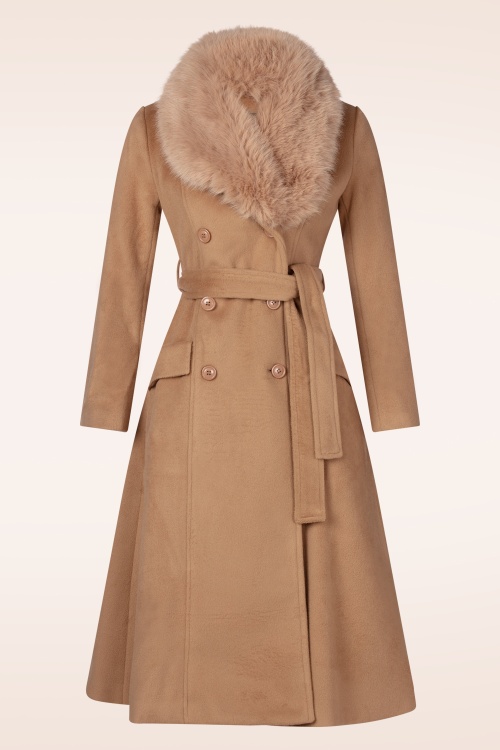 Topvintage Boutique Collection - Grace A-lijn jas in camelbruin 2
