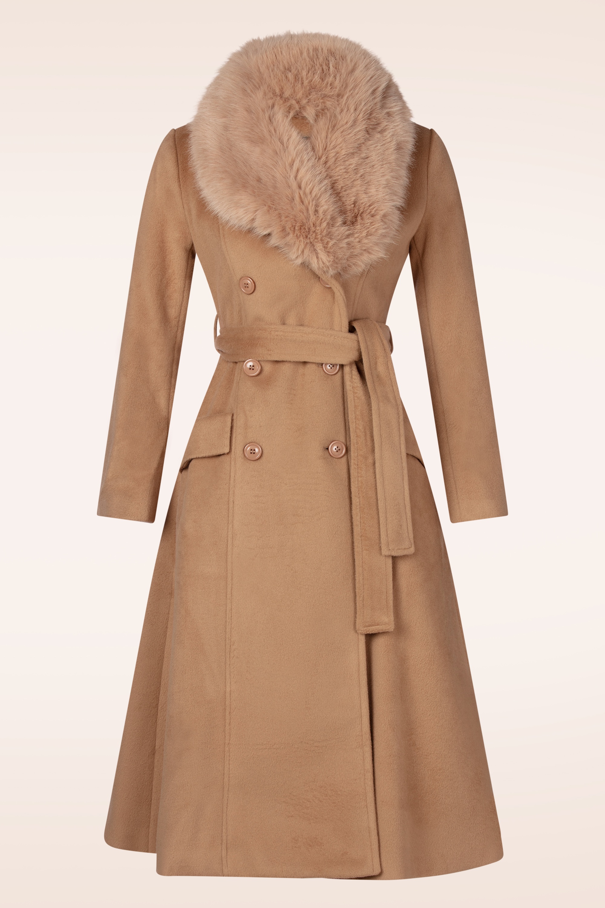 Topvintage Boutique Collection - Topvintage exclusive ~ Grace A-lijn jas in camelbruin 3