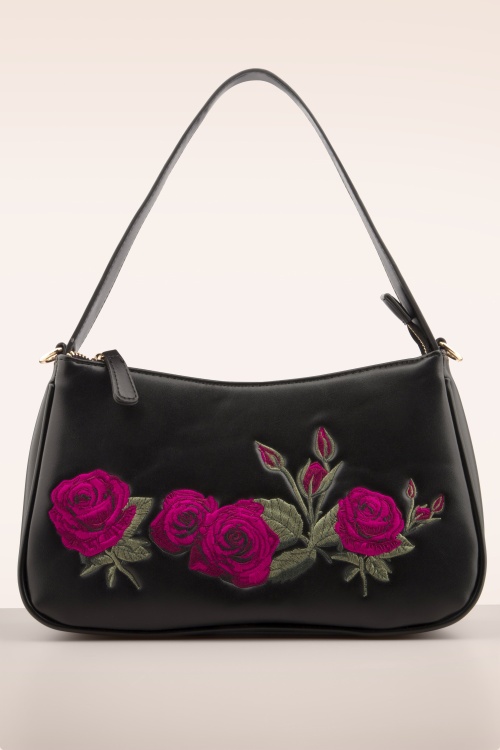 Banned Retro - Rosen Garten Handtasche in Schwarz