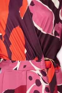 K-Design - Sarah Printed jumpsuit in rood en multi 2