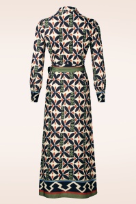 K-Design - Flora Button Down maxi jurk in blauw en multi 3