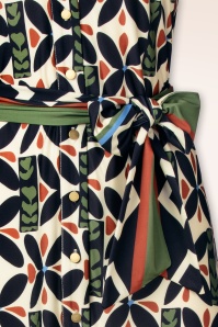 K-Design - Flora Button Down maxi jurk in blauw en multi 2