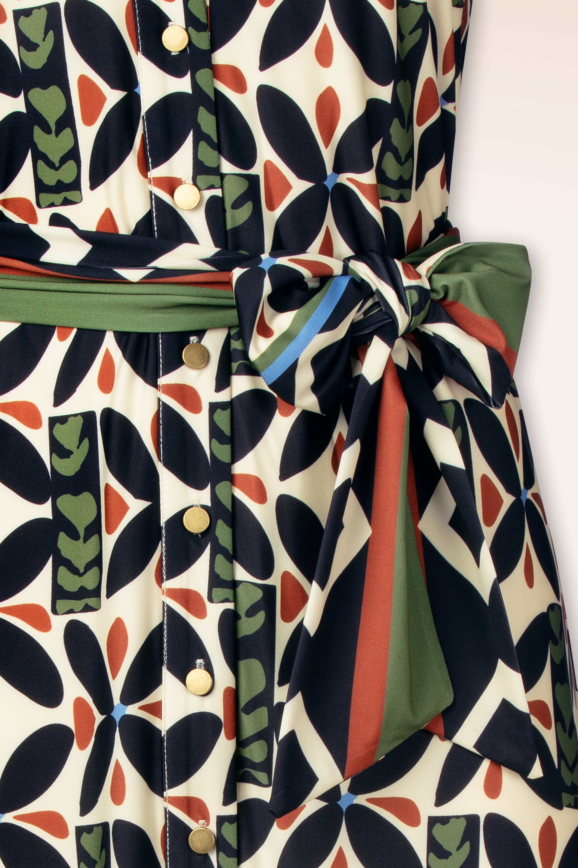 K-Design - Flora Button Down maxi jurk in blauw en multi 2