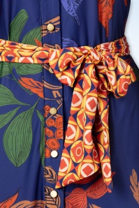 K-Design - Traci Button Down maxi jurk in donkerblauw en oranje 3