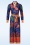K-Design - Traci Button Down maxi jurk in donkerblauw en oranje